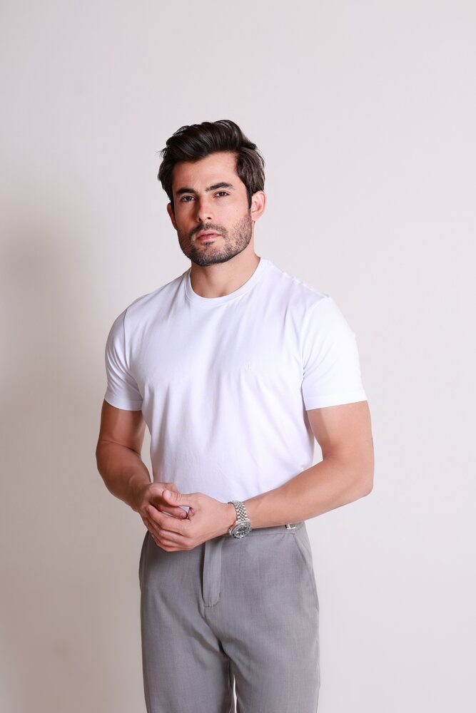Camiseta Gola Redonda Branco